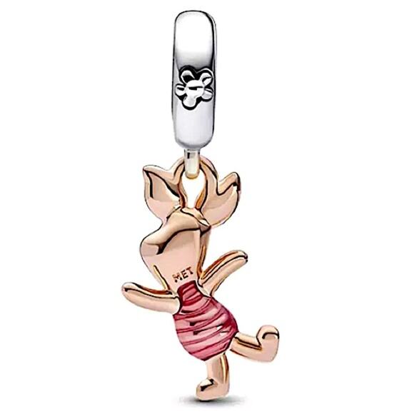 Piglet Rose Gold Winnie the Pooh Friend Dangle Charm - Picture 3 of 3